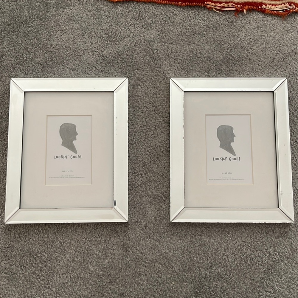 Two West Elm Mirrored Frames